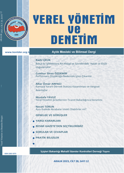 YEREL YÖNETİM VE DENETİM DERGİSİ ARALIK 2023