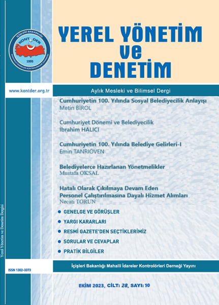 YEREL YÖNETİM VE DENETİM DERGİSİ EKİM 2023