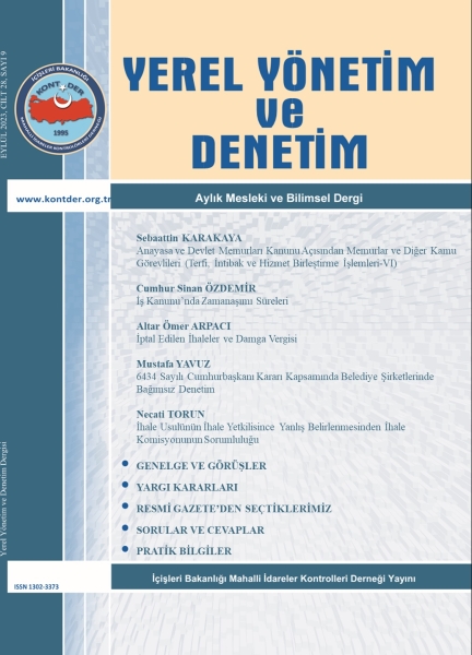 YEREL YÖNETİM VE DENETİM DERGİSİ EYLÜL 2023