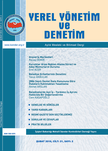 YEREL YÖNETİM VE DENETİM DERGİSİ ŞUBAT 2016